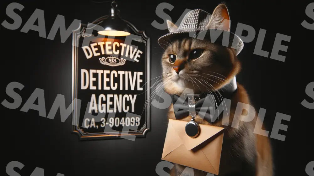 Digital Image Great Detective Cat Wallpaper Dl0008