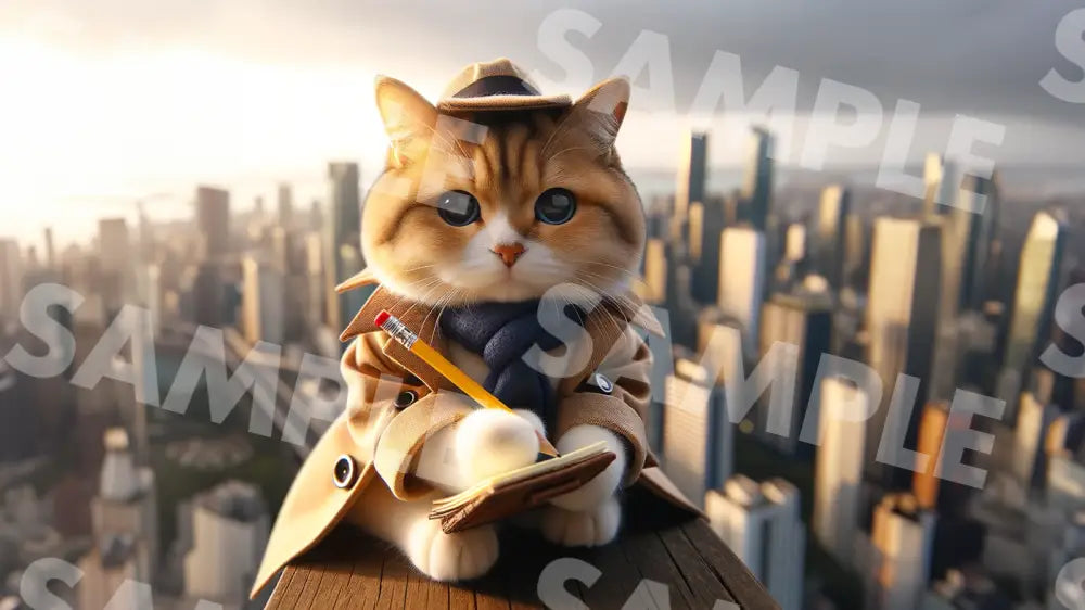 Digital Image Great Detective Cat Wallpaper Dl0009