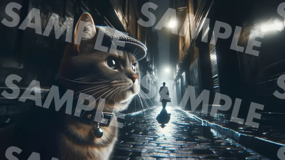 Digital Image Great Detective Cat Wallpaper Dl0010