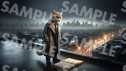 Digital Image Great Detective Cat Wallpaper Dl0011