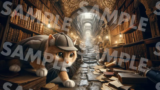 Digital Image Great Detective Cat Wallpaper Dl0014