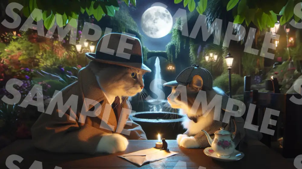 Digital Image Great Detective Cat Wallpaper Dl0018