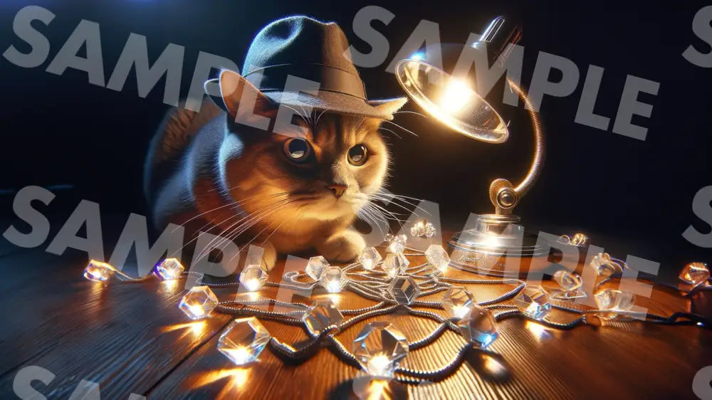 Digital Image Great Detective Cat Wallpaper Dl0021