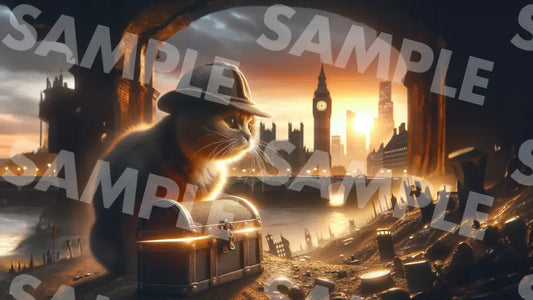 Digital Image Great Detective Cat Wallpaper Dl0022