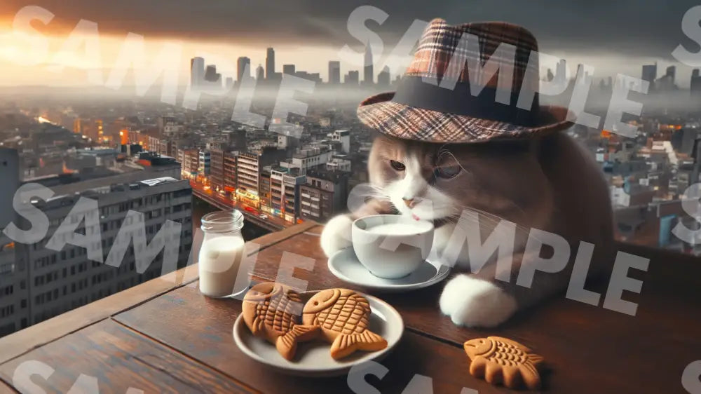 Digital Image Great Detective Cat Wallpaper Dl0024