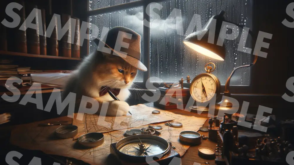 Digital Image Great Detective Cat Wallpaper Dl0026