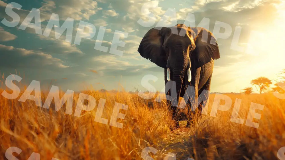 Digital Image Picture Photo Animal Elephant In The Wild Wallpaper Background Dl0728