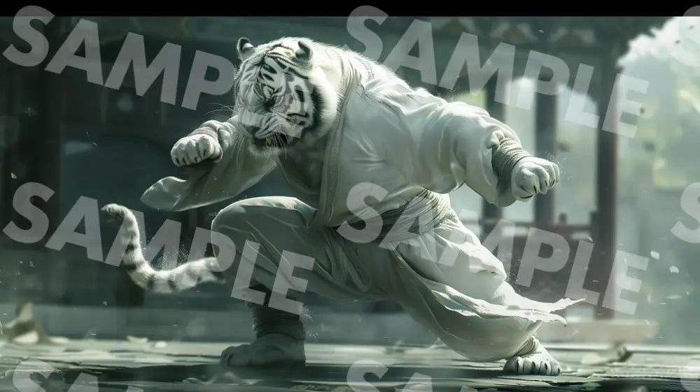 Digital Image Picture Photo Animal Kung Fu White Tiger Wallpaper Background Dl0288