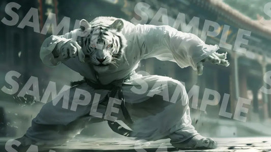 Digital Image Picture Photo Animal Kung Fu White Tiger Wallpaper Background Dl0289