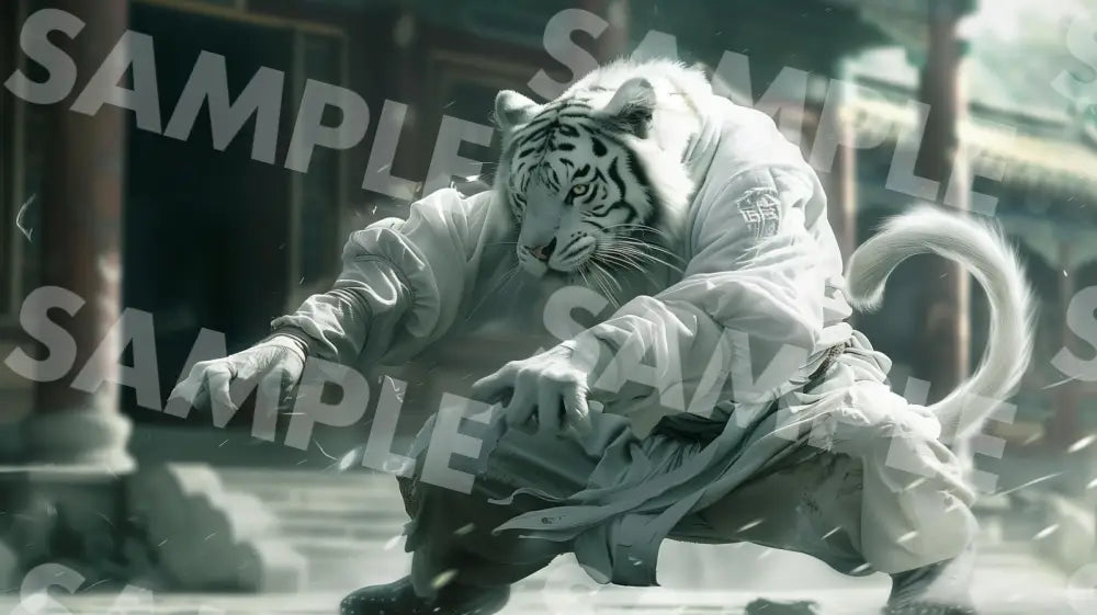 Digital Image Picture Photo Animal Kung Fu White Tiger Wallpaper Background Dl0290