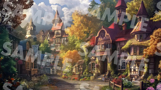 Digital Image Picture Photo Art Beautiful Town Wallpaper Background Dl0118