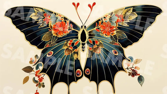 Digital Image Picture Photo Art Butterfly Japanese Style Wallpaper Background Dl0249