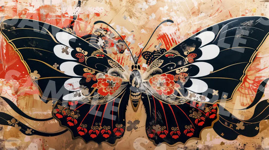 Digital Image Picture Photo Art Butterfly Japanese Style Wallpaper Background Dl0253