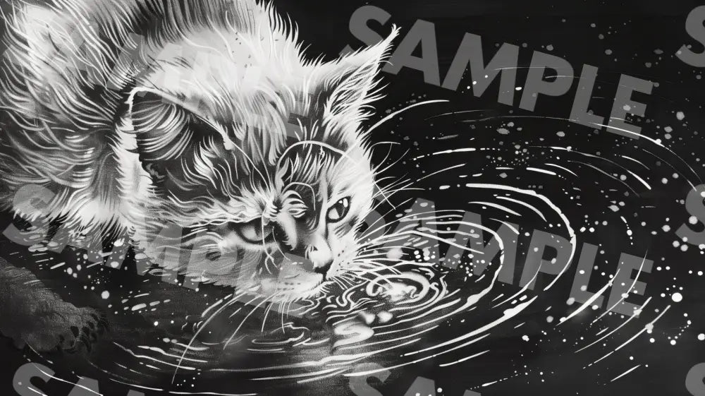 Digital Image Picture Photo Art Cat Monochrome Wallpaper Background Dl0165