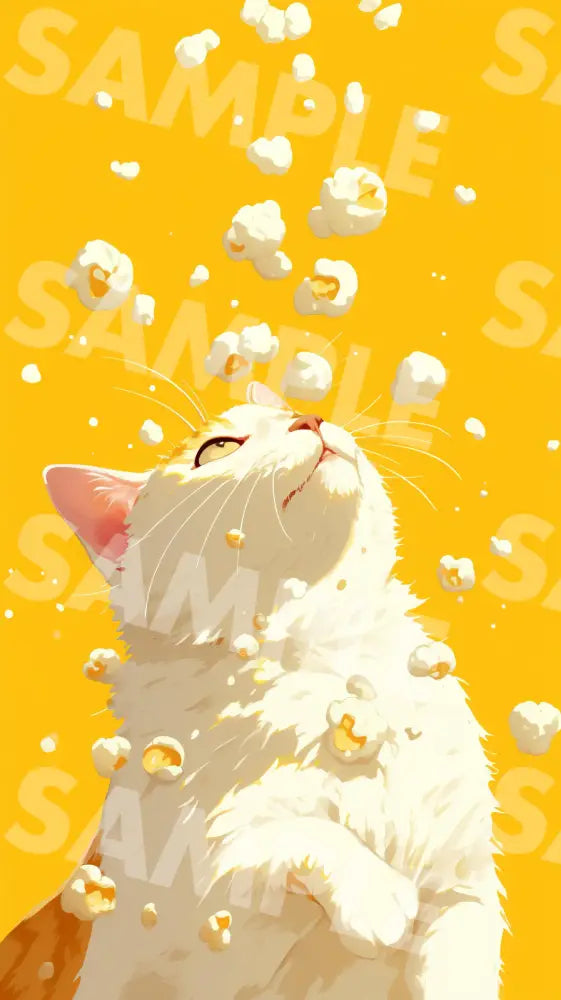 Digital Image Picture Photo Art Cat Popcorn Wallpaper Background Dl0656