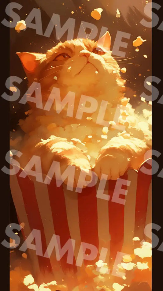 Digital Image Picture Photo Art Cat Popcorn Wallpaper Background Dl0657