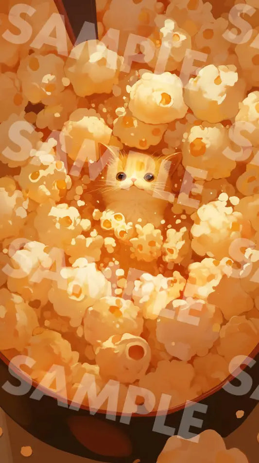 Digital Image Picture Photo Art Cat Popcorn Wallpaper Background Dl0658