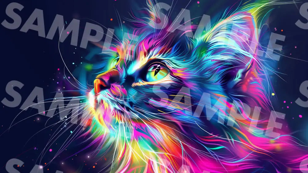 Digital Image Picture Photo Art Colorful Cat Wallpaper Background Dl0214