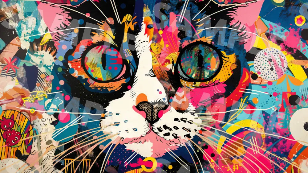 Digital Image Picture Photo Art Colorful Cat Wallpaper Background Dl0314