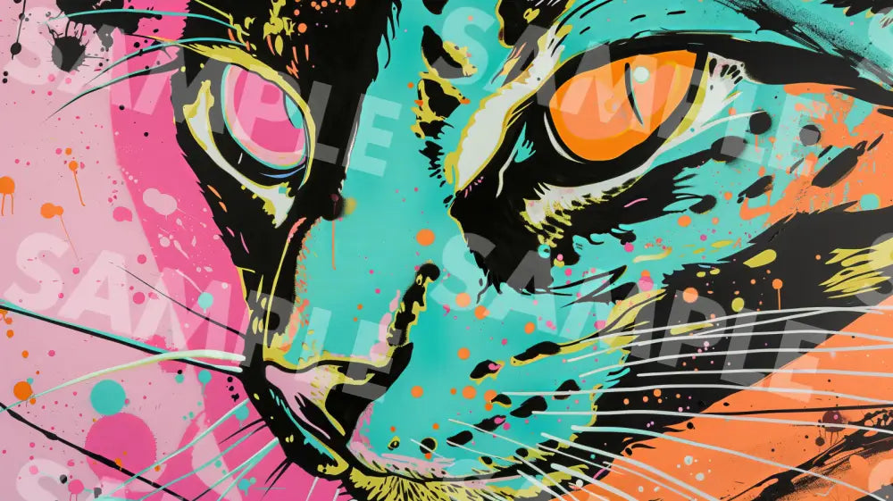 Digital Image Picture Photo Art Colorful Cat Wallpaper Background Dl0316