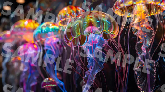 Digital Image Picture Photo Art Colorful Jellyfish Wallpaper Background Dl0169