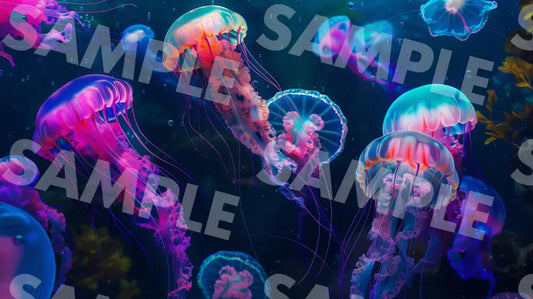 Digital Image Picture Photo Art Colorful Jellyfish Wallpaper Background Dl0174