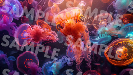 Digital Image Picture Photo Art Colorful Jellyfish Wallpaper Background Dl0176