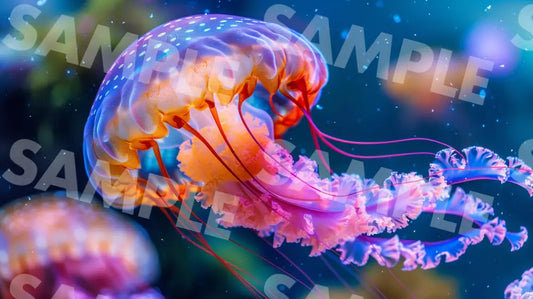 Digital Image Picture Photo Art Colorful Jellyfish Wallpaper Background Dl0205