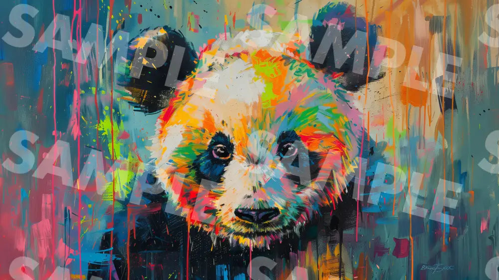 Digital Image Picture Photo Art Colorful Panda Wallpaper Background Dl0177