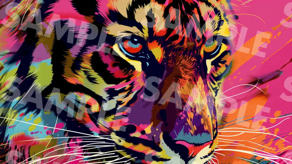 Digital Image Picture Photo Art Colorful Tiger Wallpaper Background Dl0318