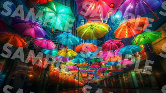 Digital Image Picture Photo Art Colorful Umbrella Wallpaper Background Dl0388