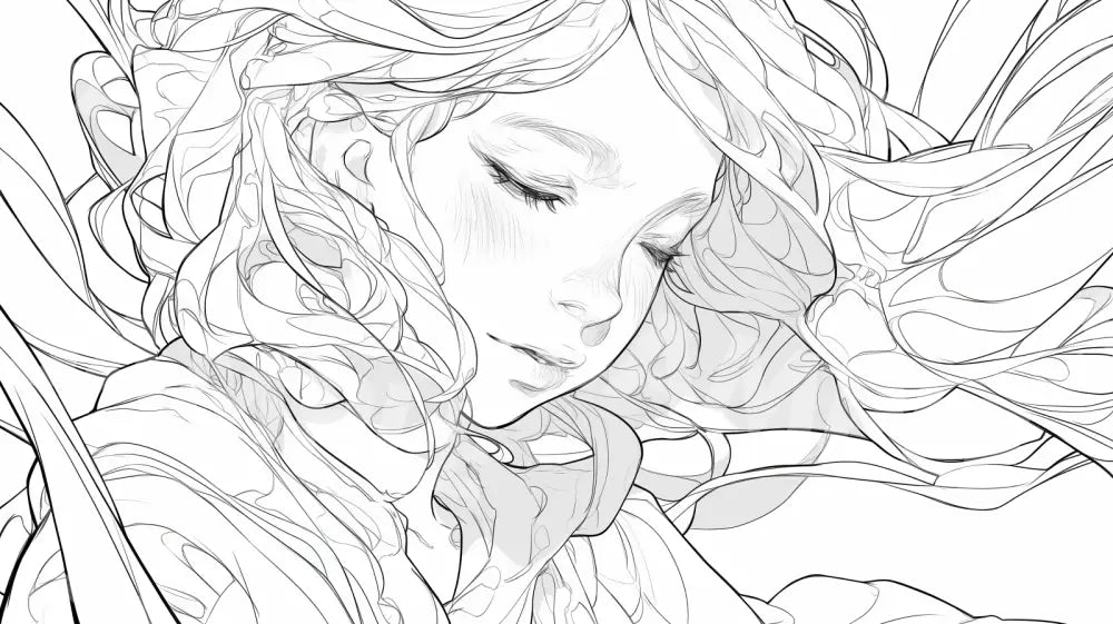 Digital Image Picture Photo Art Coloring Paper Woman Wallpaper Background Dl0556