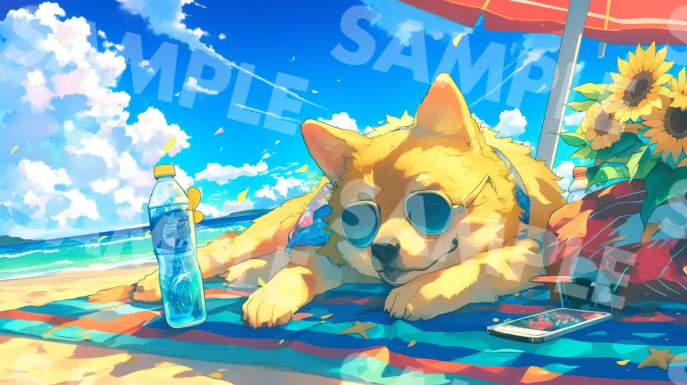 Digital Image Picture Photo Art Dog Summer Time Wallpaper Background dl0805