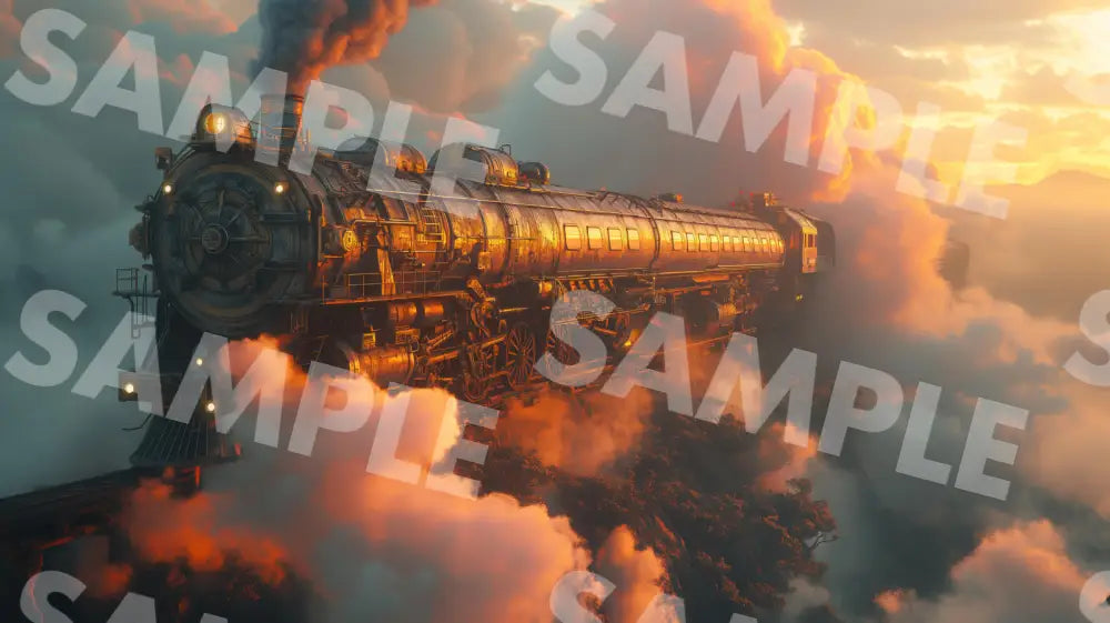 Digital Image Picture Photo Art Giant Flying Train Wallpaper Background Dl0117