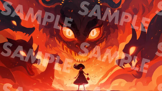 Digital Image Picture Photo Art Girl And The Demon Wallpaper Background Dl0496