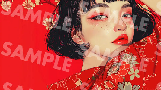 Digital Image Picture Photo Art Girl Kimono Wallpaper Background Dl0326