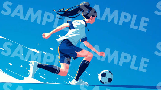 Digital Image Picture Photo Art Girl Playing Soccer Wallpaper Background Dl0483