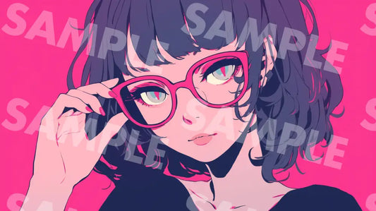 Digital Image Picture Photo Art Girl With Glasses Wallpaper Background Dl0579