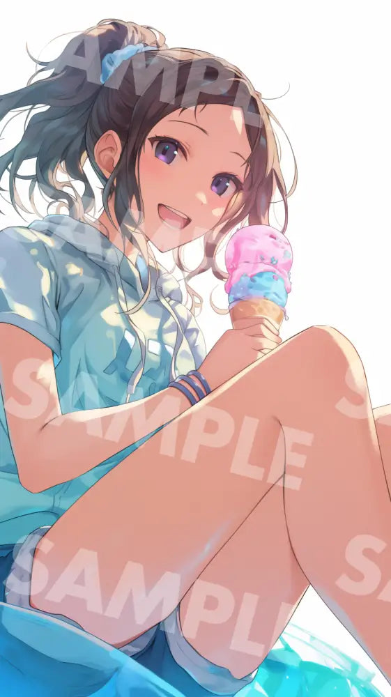 Digital Image Picture Photo Art Girl With Ice Cream Wallpaper Background Dl0385