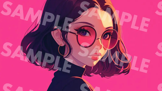 Digital Image Picture Photo Art Girl With Sun Glasses Wallpaper Background Dl0580