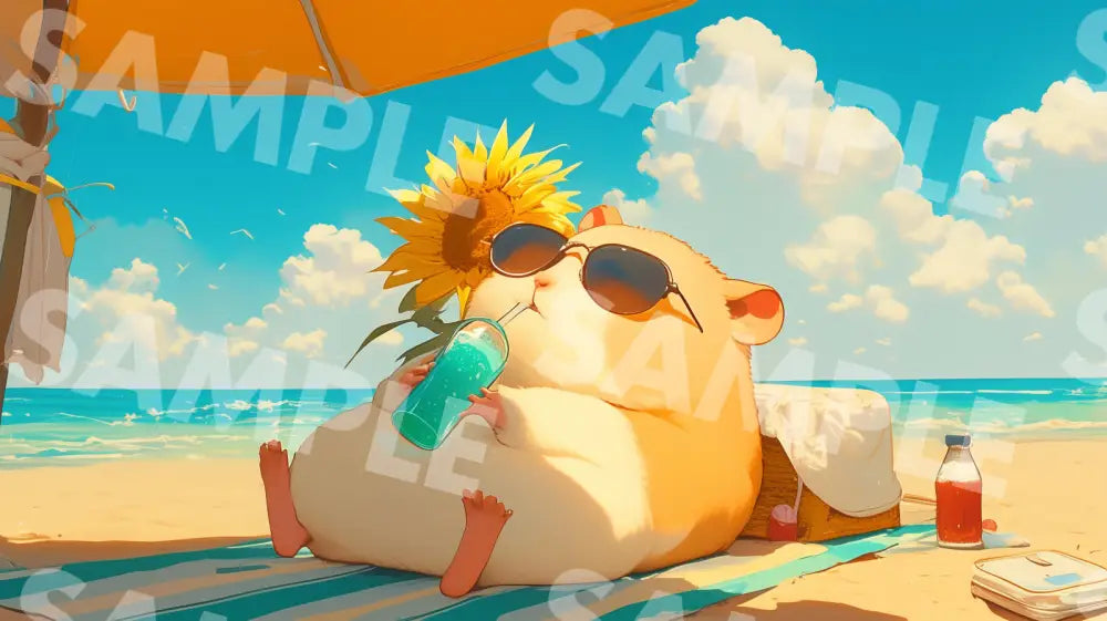 Digital Image Picture Photo Art Hamster Summer Time Wallpaper Background dl0806