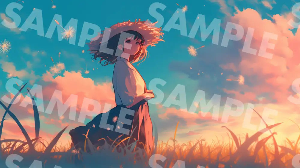 Digital Image Picture Photo Art Japan Japanese Girl In A Field Wallpaper Background Dl0356