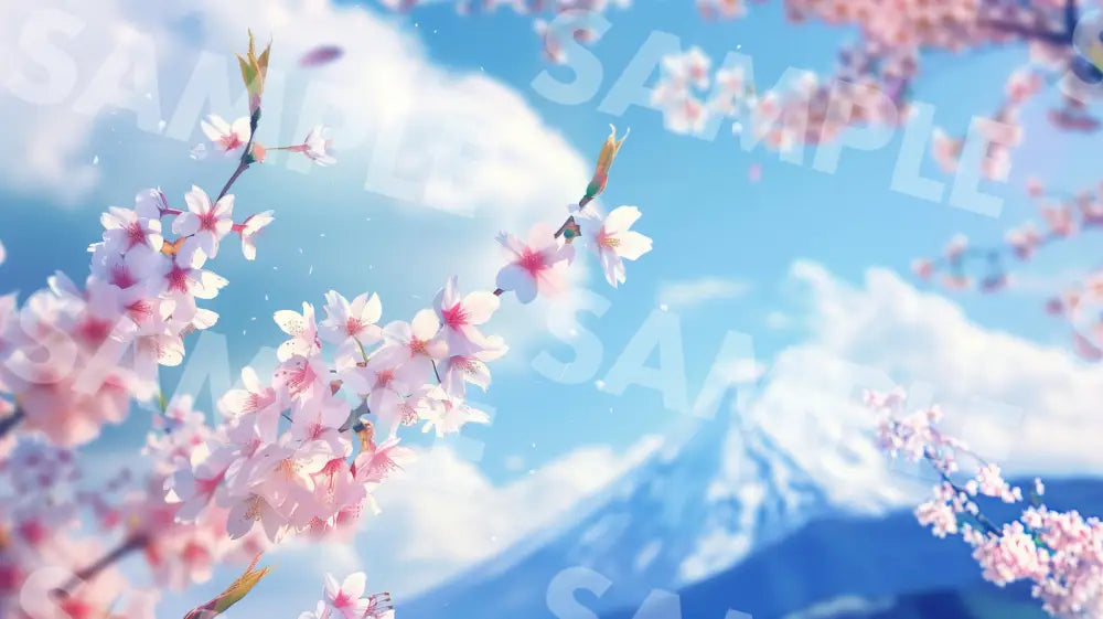 Digital Image Picture Photo Art Japan Sakura Fuji Wallpaper Background Dl0372