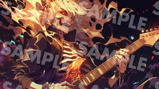 Digital Image Picture Photo Art Skull Musician Wallpaper Background dl0791