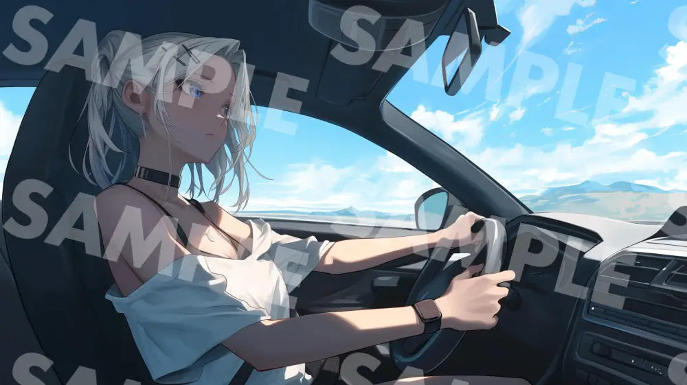 Digital Image Picture Photo Art Woman Driving A Car Wallpaper Background Dl0482