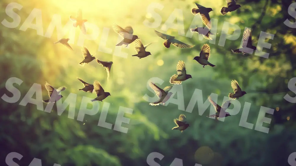 Digital Image Picture Photo Bird Flying In The Morning Sunshine Wallpaper Background Dl0141