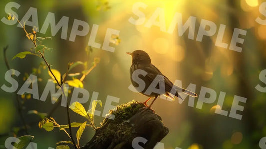 Digital Image Picture Photo Bird In The Forest Wallpaper Background Dl0207