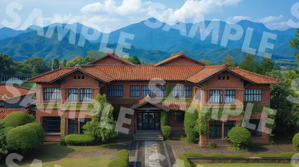 Digital Image Picture Photo Buildings House And Mountains Wallpaper Background Dl0074