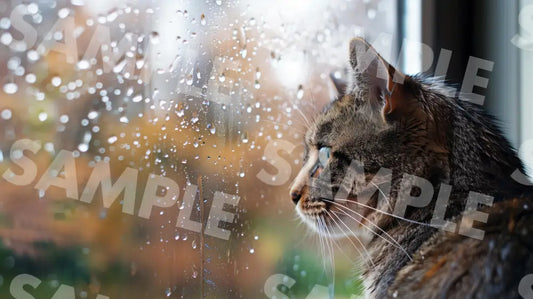 Digital Image Picture Photo Cat By The Window Wallpaper Background Dl0236