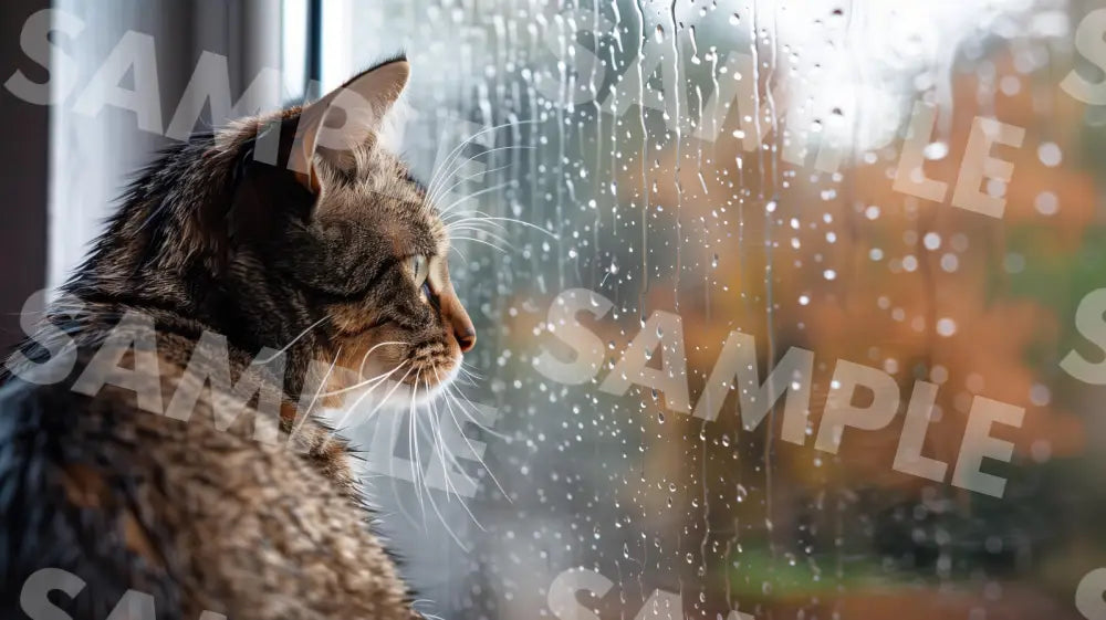 Digital Image Picture Photo Cat By The Window Wallpaper Background Dl0237